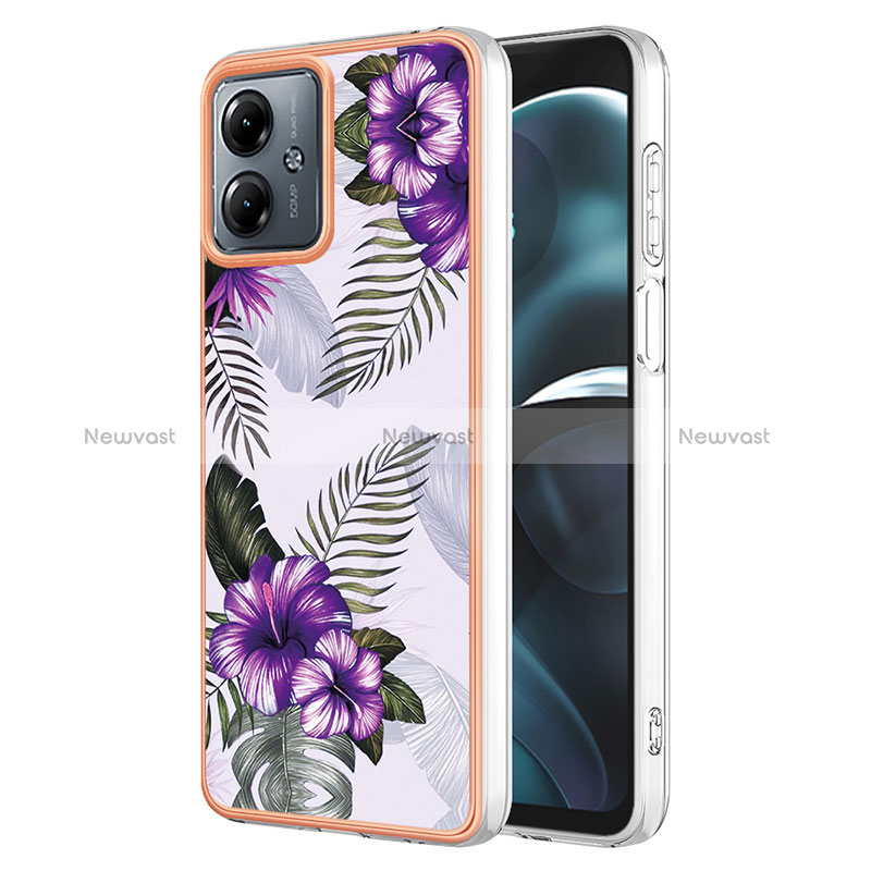 Silicone Candy Rubber Gel Fashionable Pattern Soft Case Cover YB3 for Motorola Moto G14