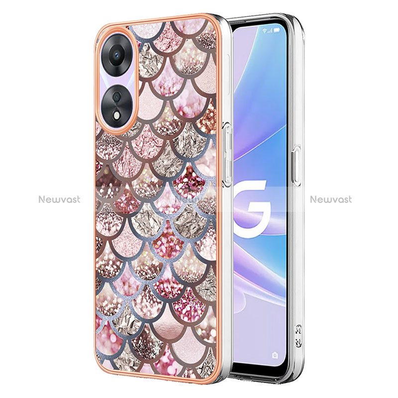 Silicone Candy Rubber Gel Fashionable Pattern Soft Case Cover YB3 for Oppo A78 5G Brown