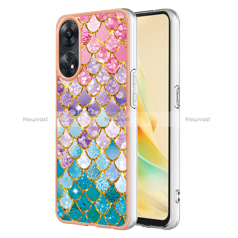 Silicone Candy Rubber Gel Fashionable Pattern Soft Case Cover YB3 for Oppo Reno8 T 4G Colorful