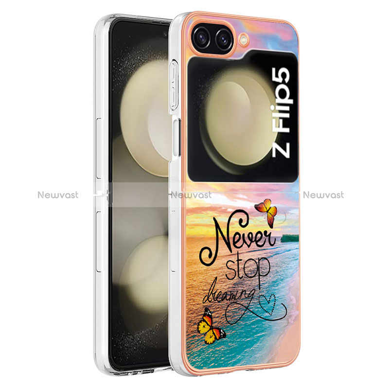 Silicone Candy Rubber Gel Fashionable Pattern Soft Case Cover YB3 for Samsung Galaxy Z Flip5 5G