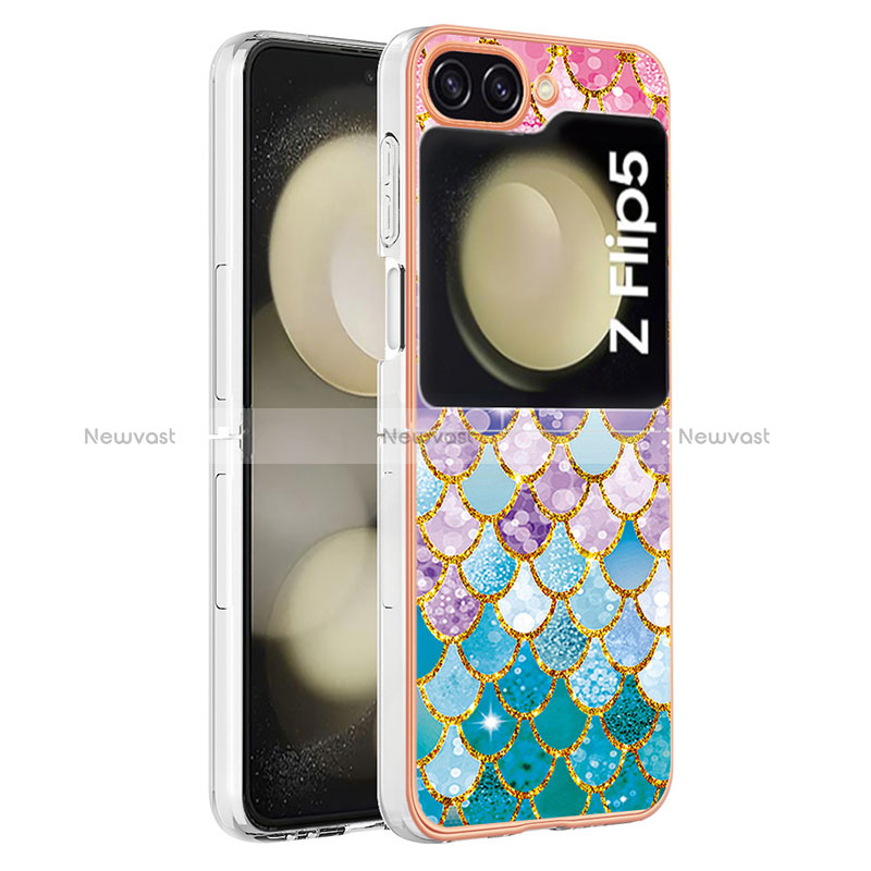 Silicone Candy Rubber Gel Fashionable Pattern Soft Case Cover YB3 for Samsung Galaxy Z Flip5 5G Colorful