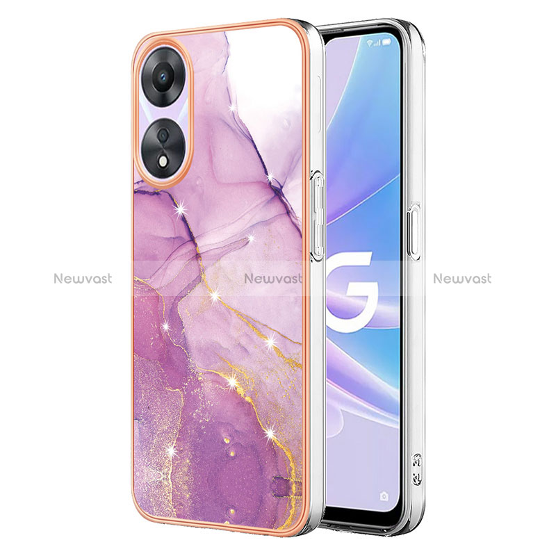 Silicone Candy Rubber Gel Fashionable Pattern Soft Case Cover YB5 for Oppo A78 5G Clove Purple