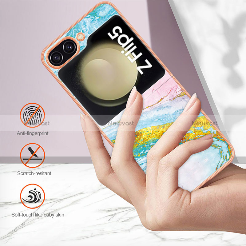 Silicone Candy Rubber Gel Fashionable Pattern Soft Case Cover YB5 for Samsung Galaxy Z Flip5 5G