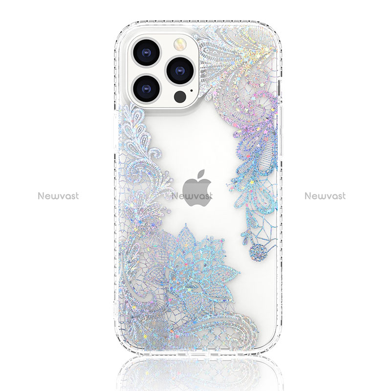 Silicone Candy Rubber Gel Fashionable Pattern Soft Case Cover YJ1 for Apple iPhone 13 Pro Clear