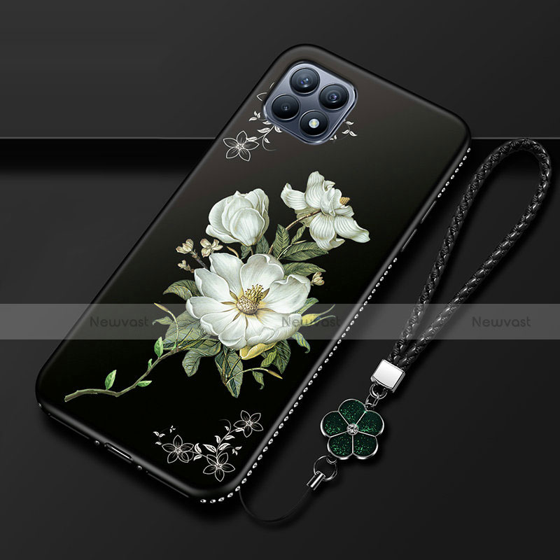Silicone Candy Rubber Gel Flowers Soft Case Cover A01 for Oppo Reno4 SE 5G