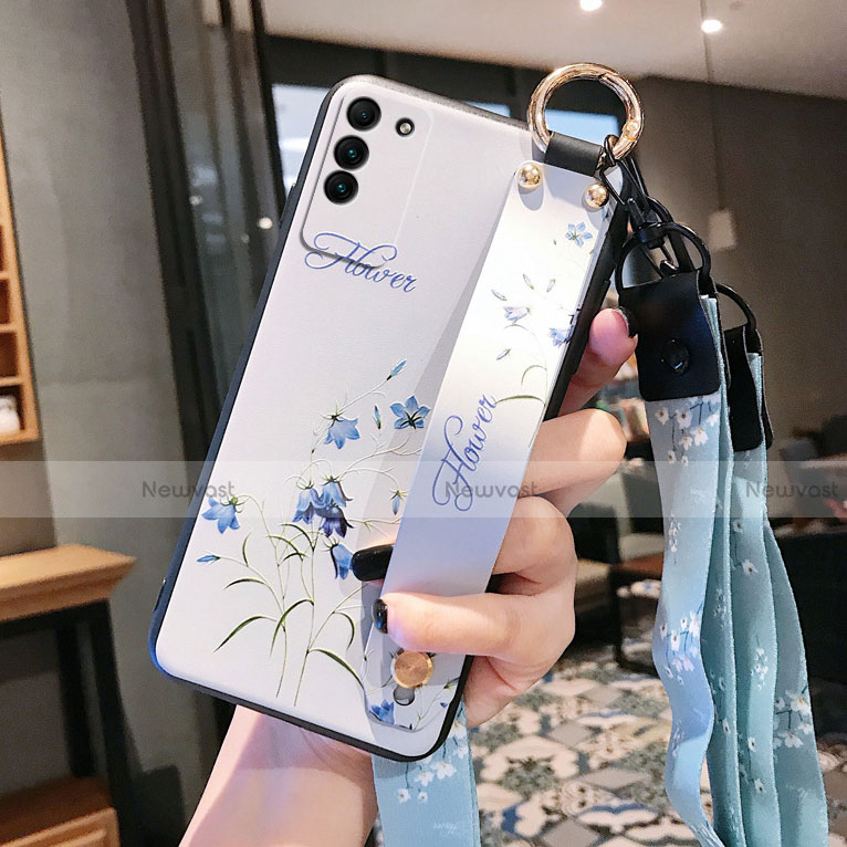Silicone Candy Rubber Gel Flowers Soft Case Cover for Huawei Honor X10 5G White