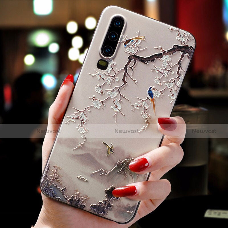 Silicone Candy Rubber Gel Flowers Soft Case Cover for Huawei P30