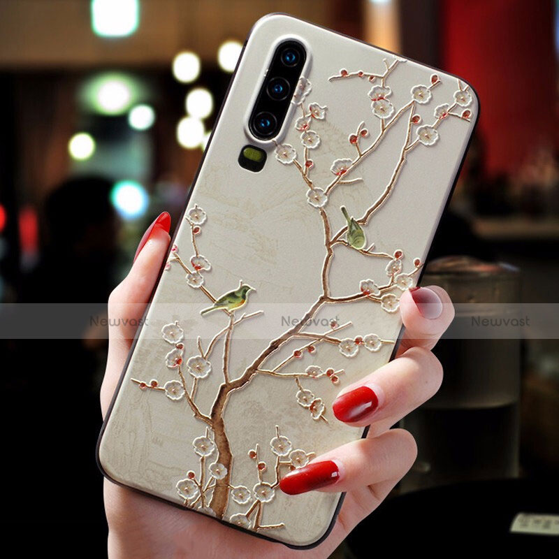 Silicone Candy Rubber Gel Flowers Soft Case Cover for Huawei P30