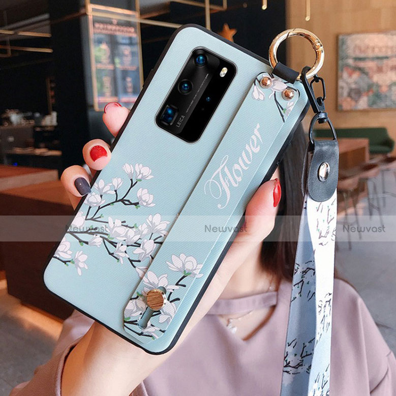 Silicone Candy Rubber Gel Flowers Soft Case Cover for Huawei P40 Pro