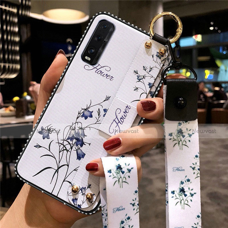 Silicone Candy Rubber Gel Flowers Soft Case Cover for Oppo Find X2