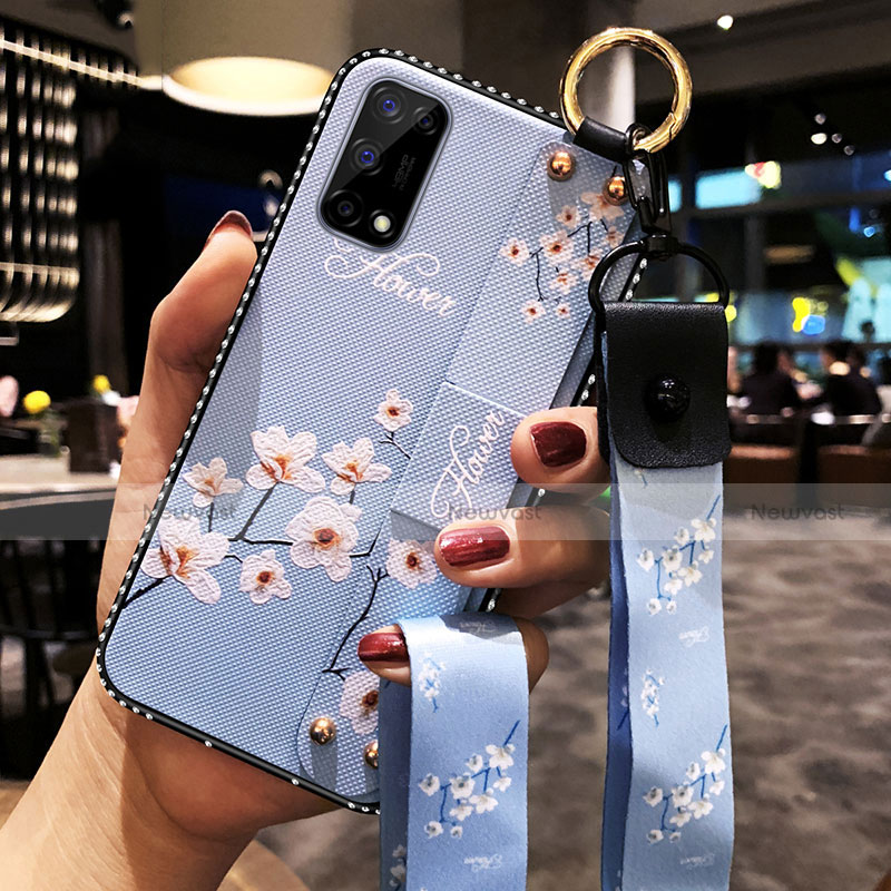 Silicone Candy Rubber Gel Flowers Soft Case Cover for Realme Q2 Pro 5G