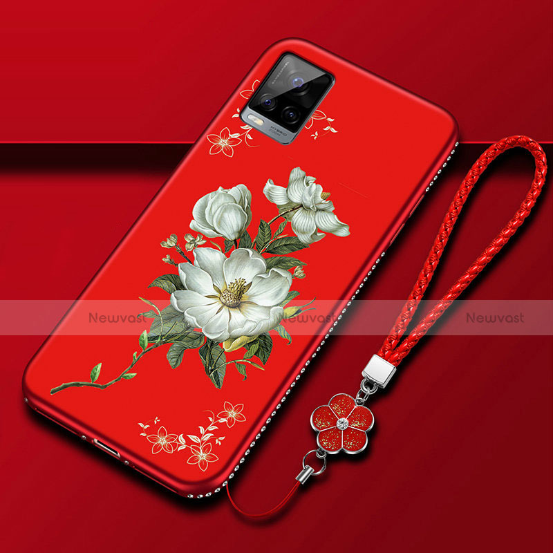 Silicone Candy Rubber Gel Flowers Soft Case Cover for Vivo V20 Pro 5G