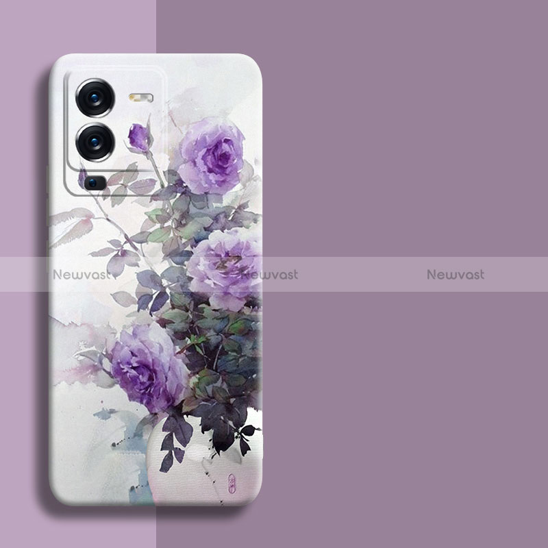 Silicone Candy Rubber Gel Flowers Soft Case Cover for Vivo V25 Pro 5G
