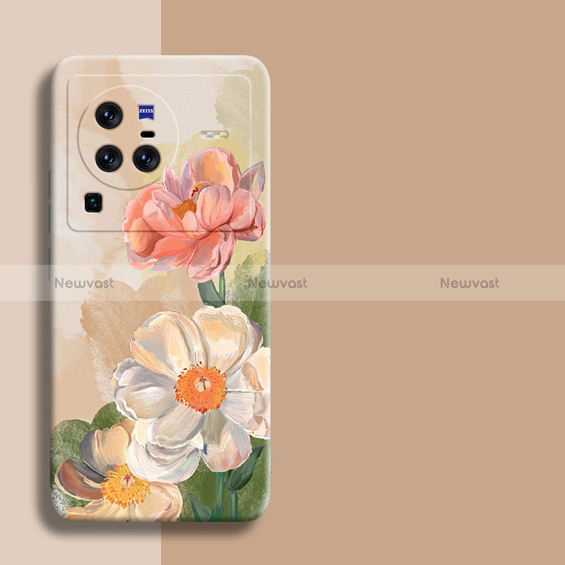 Silicone Candy Rubber Gel Flowers Soft Case Cover for Vivo X80 Pro 5G