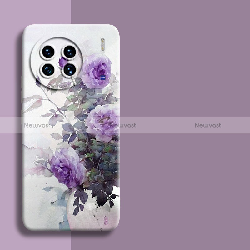 Silicone Candy Rubber Gel Flowers Soft Case Cover for Vivo X90 5G