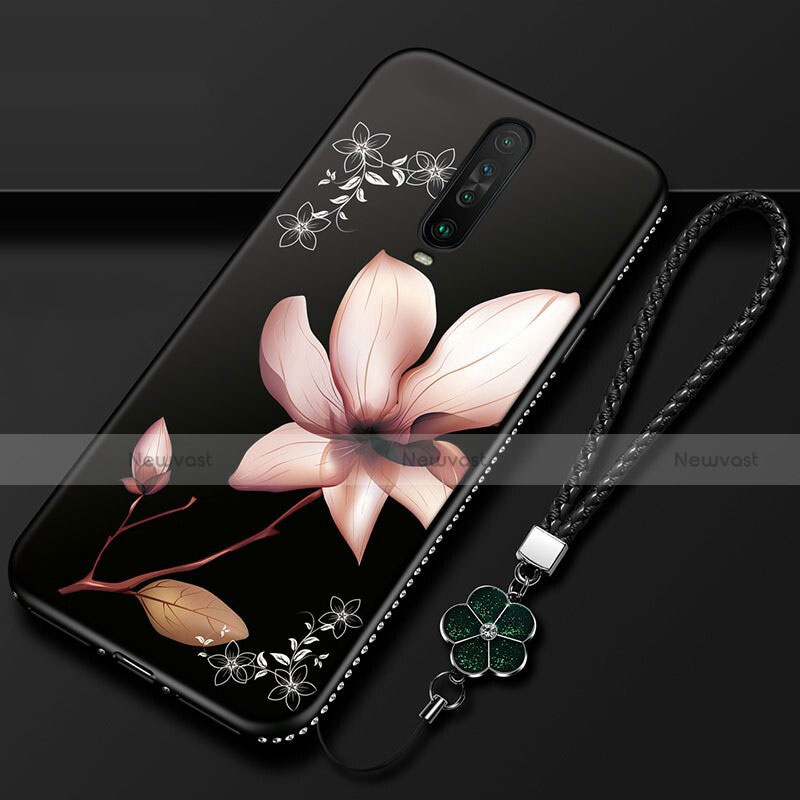 Silicone Candy Rubber Gel Flowers Soft Case Cover for Xiaomi Poco X2 Brown