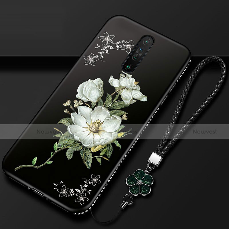 Silicone Candy Rubber Gel Flowers Soft Case Cover for Xiaomi Poco X2 White