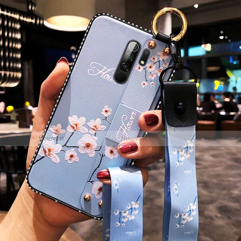 Silicone Candy Rubber Gel Flowers Soft Case Cover for Xiaomi Redmi 9 Prime India