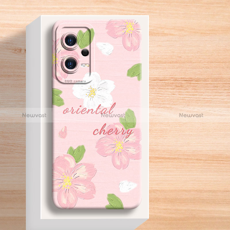 Silicone Candy Rubber Gel Flowers Soft Case Cover for Xiaomi Redmi Note 12 Pro 5G