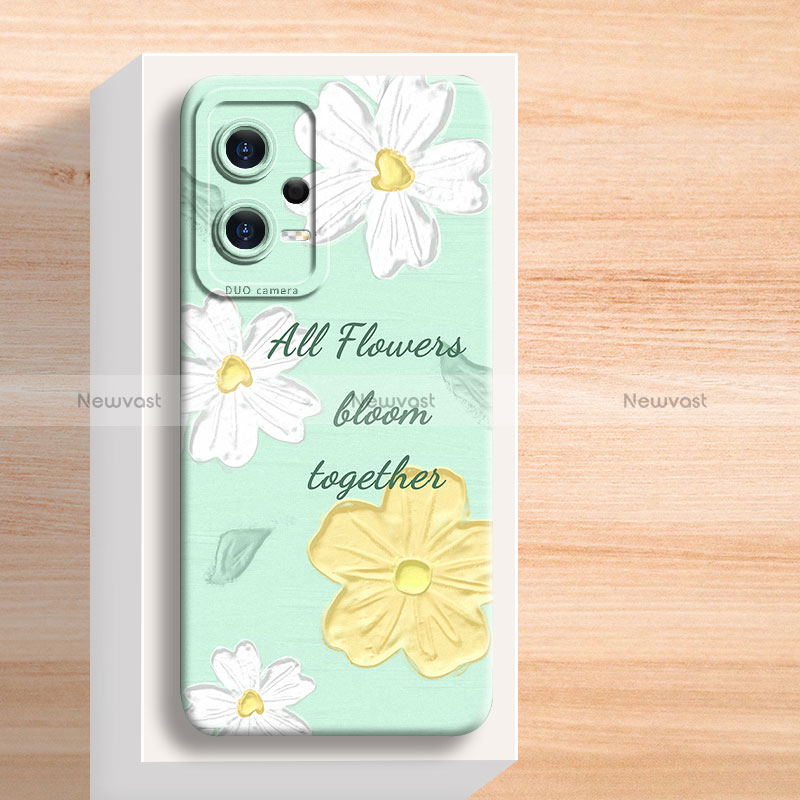 Silicone Candy Rubber Gel Flowers Soft Case Cover for Xiaomi Redmi Note 12 Pro 5G