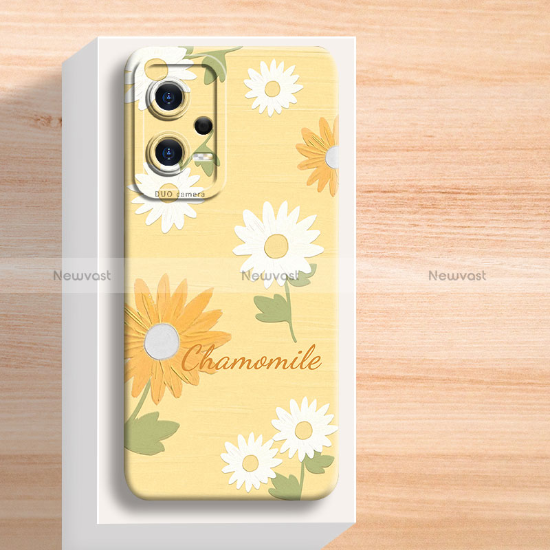 Silicone Candy Rubber Gel Flowers Soft Case Cover for Xiaomi Redmi Note 12 Pro 5G Yellow