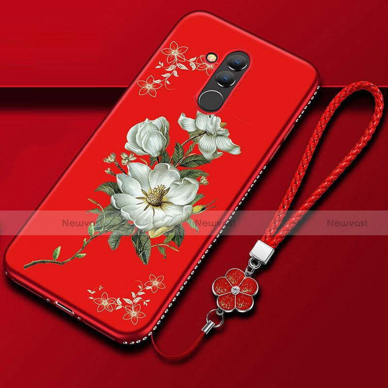 Silicone Candy Rubber Gel Flowers Soft Case Cover H02 for Huawei Mate 20 Lite