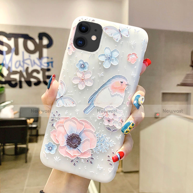 Silicone Candy Rubber Gel Flowers Soft Case Cover H03 for Apple iPhone 11