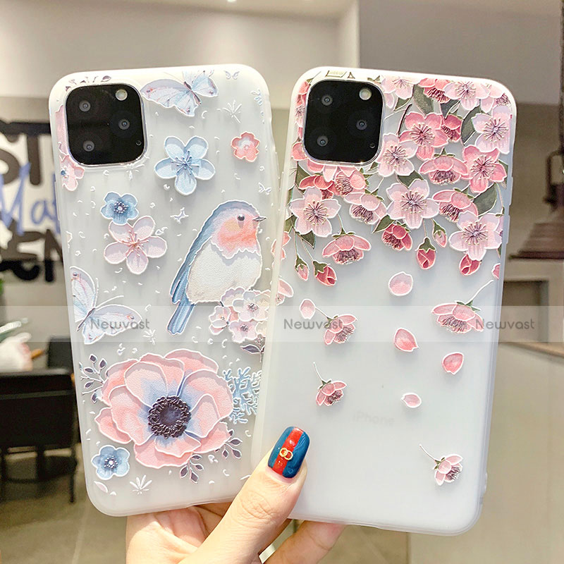 Silicone Candy Rubber Gel Flowers Soft Case Cover H03 for Apple iPhone 11 Pro