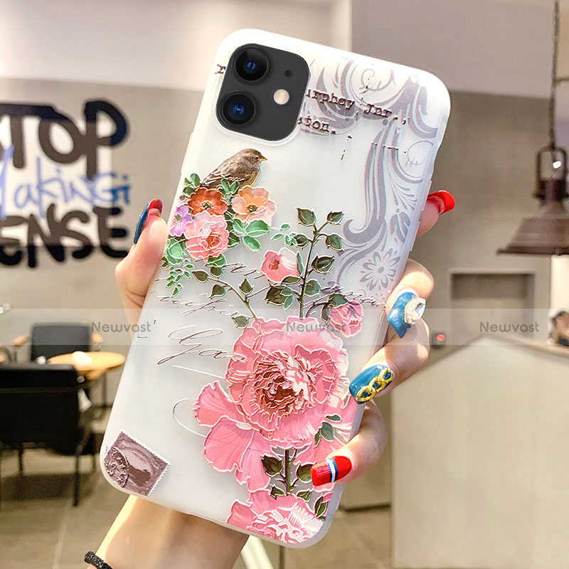 Silicone Candy Rubber Gel Flowers Soft Case Cover H06 for Apple iPhone 11