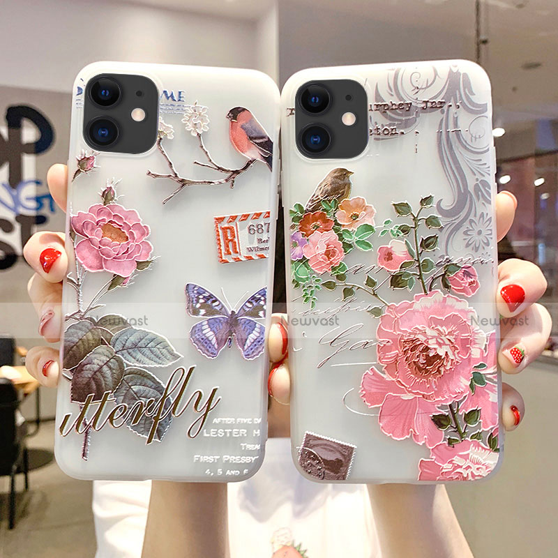 Silicone Candy Rubber Gel Flowers Soft Case Cover H06 for Apple iPhone 11