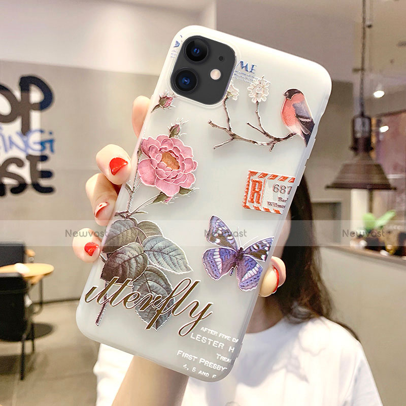 Silicone Candy Rubber Gel Flowers Soft Case Cover H06 for Apple iPhone 11