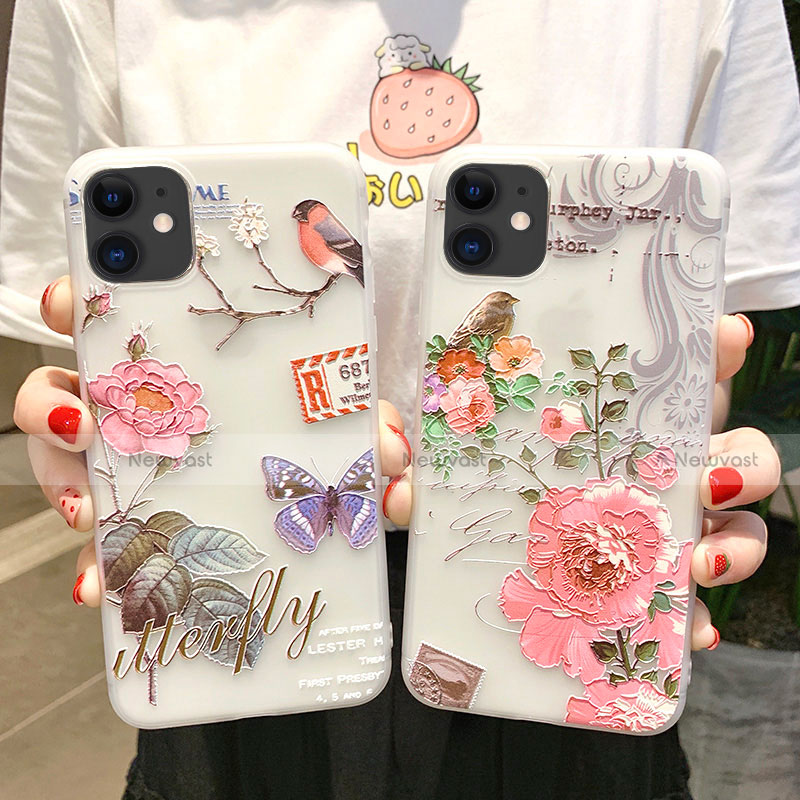 Silicone Candy Rubber Gel Flowers Soft Case Cover H06 for Apple iPhone 11
