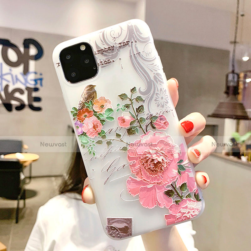 Silicone Candy Rubber Gel Flowers Soft Case Cover H06 for Apple iPhone 11 Pro