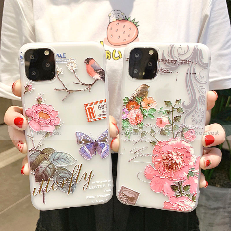 Silicone Candy Rubber Gel Flowers Soft Case Cover H06 for Apple iPhone 11 Pro