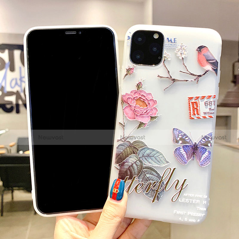 Silicone Candy Rubber Gel Flowers Soft Case Cover H06 for Apple iPhone 11 Pro Max