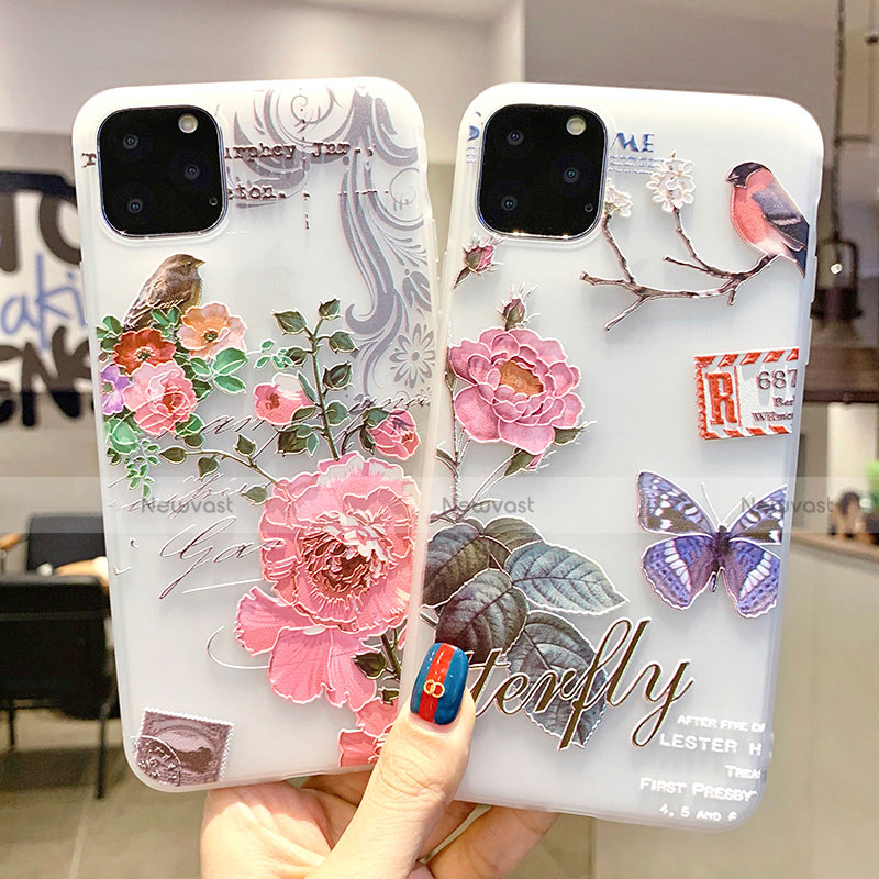 Silicone Candy Rubber Gel Flowers Soft Case Cover H06 for Apple iPhone 11 Pro Max