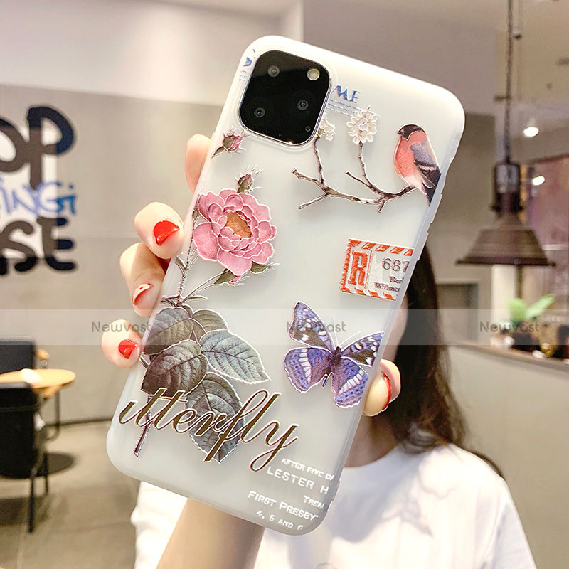 Silicone Candy Rubber Gel Flowers Soft Case Cover H06 for Apple iPhone 11 Pro Max