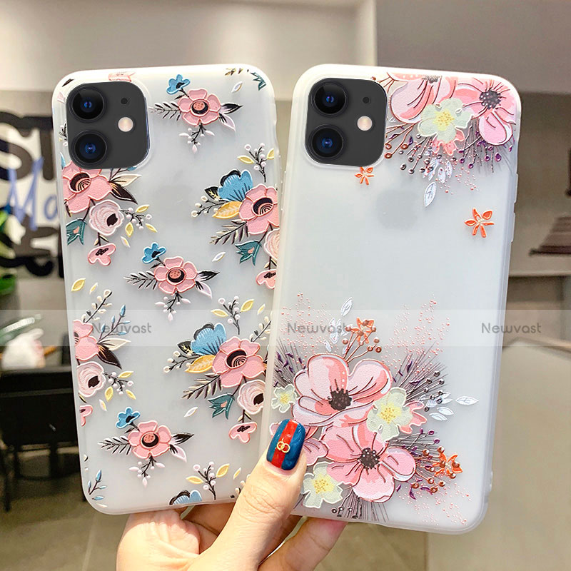 Silicone Candy Rubber Gel Flowers Soft Case Cover H11 for Apple iPhone 11