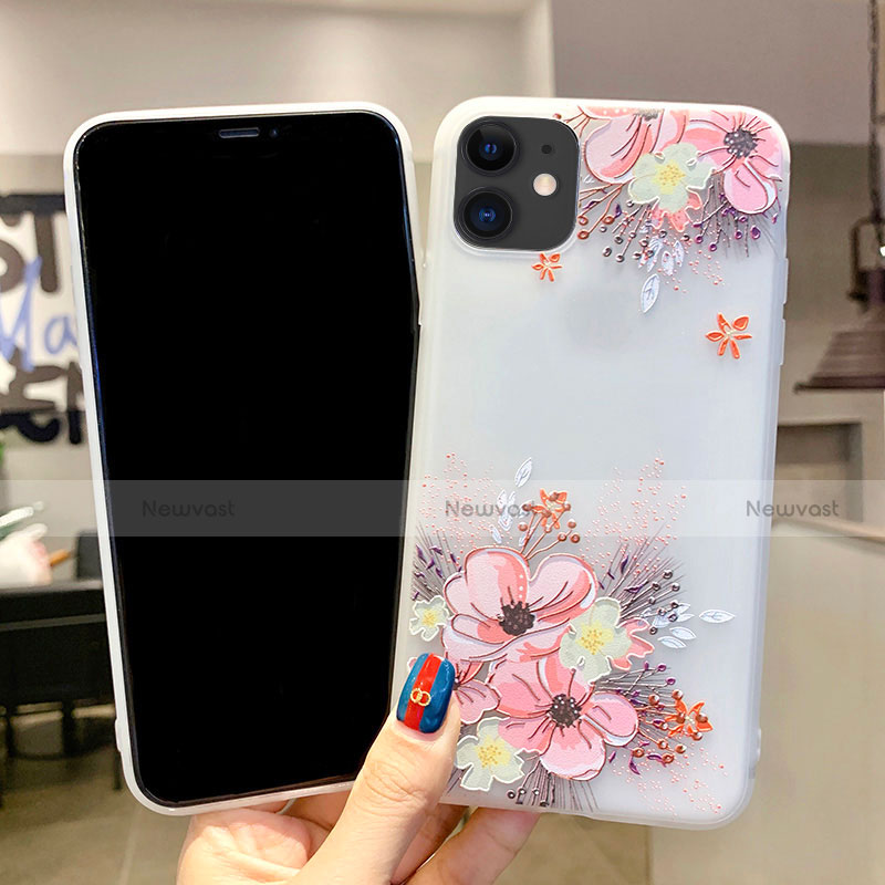 Silicone Candy Rubber Gel Flowers Soft Case Cover H11 for Apple iPhone 11