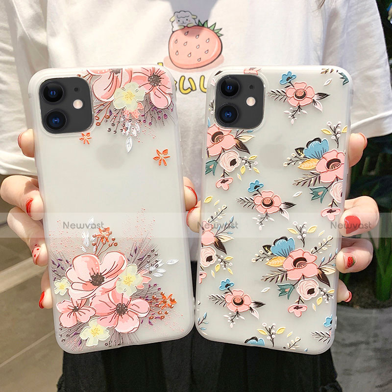 Silicone Candy Rubber Gel Flowers Soft Case Cover H11 for Apple iPhone 11