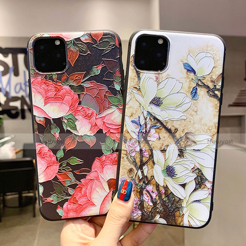 Silicone Candy Rubber Gel Flowers Soft Case Cover H12 for Apple iPhone 11 Pro