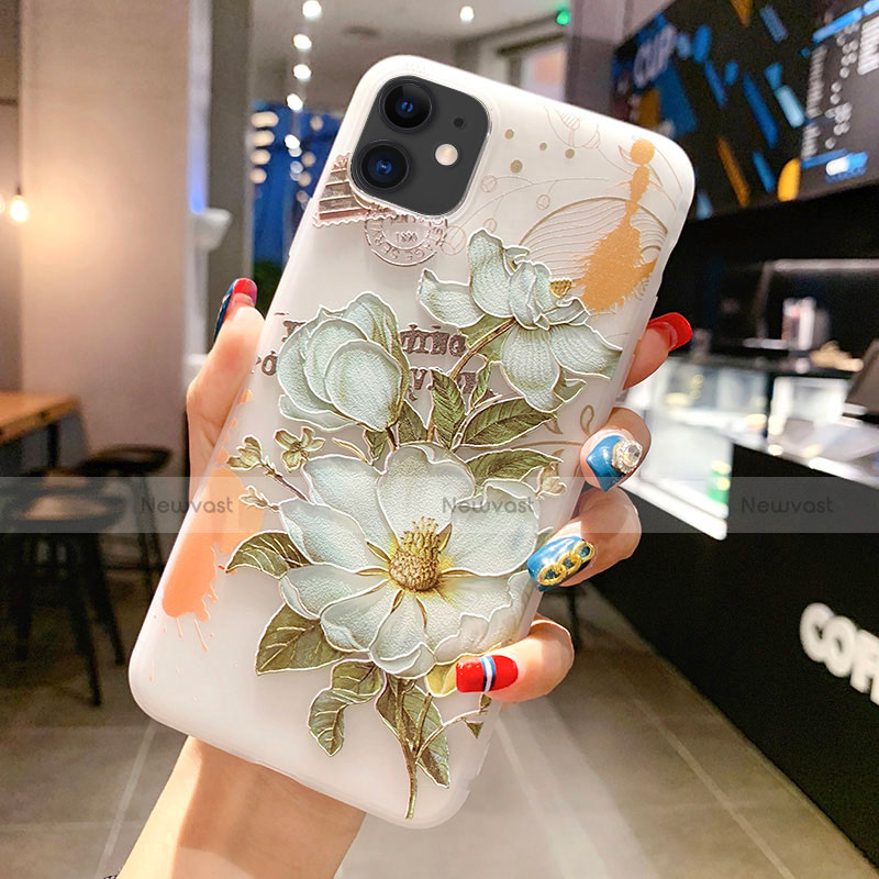 Silicone Candy Rubber Gel Flowers Soft Case Cover H15 for Apple iPhone 11