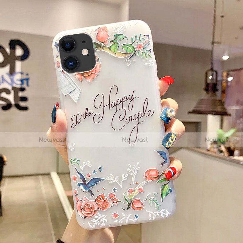 Silicone Candy Rubber Gel Flowers Soft Case Cover H17 for Apple iPhone 11