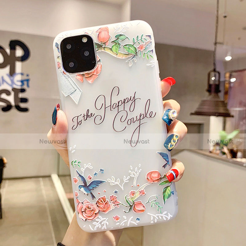 Silicone Candy Rubber Gel Flowers Soft Case Cover H17 for Apple iPhone 11 Pro