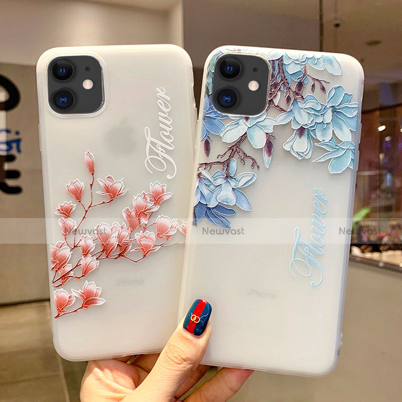 Silicone Candy Rubber Gel Flowers Soft Case Cover H18 for Apple iPhone 11