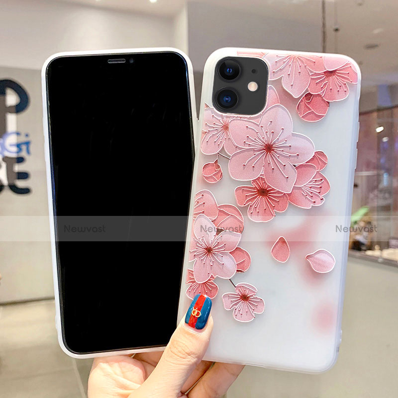 Silicone Candy Rubber Gel Flowers Soft Case Cover H19 for Apple iPhone 11