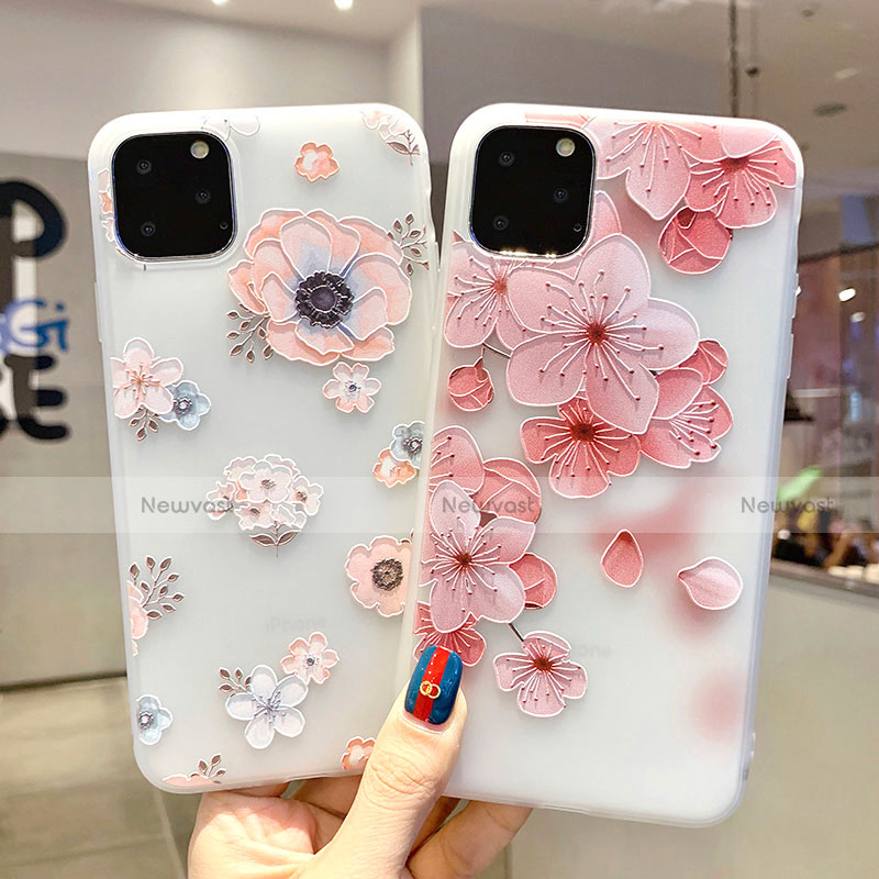 Silicone Candy Rubber Gel Flowers Soft Case Cover H19 for Apple iPhone 11 Pro Max