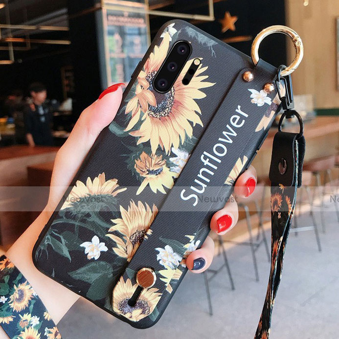 Silicone Candy Rubber Gel Flowers Soft Case Cover K01 for Samsung Galaxy Note 10 Plus 5G Yellow
