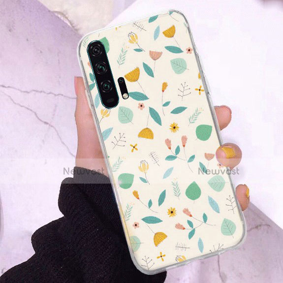 Silicone Candy Rubber Gel Flowers Soft Case Cover K02 for Huawei Honor 20 Pro