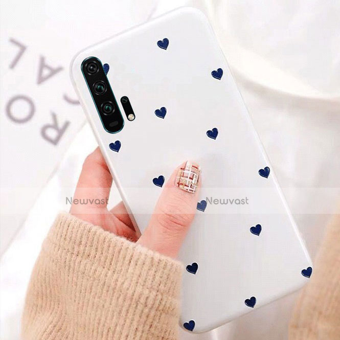 Silicone Candy Rubber Gel Flowers Soft Case Cover K02 for Huawei Honor 20 Pro White